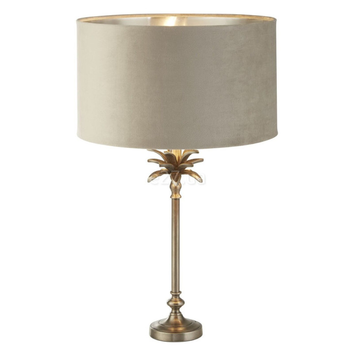Настільна лампа Searchlight EU81210TA Palm Table Lamp - Antique Nickel & Taupe Velvet Shade · Searchlight · searchlight-eu81210ta