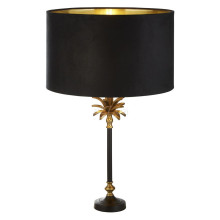 Настільна лампа Searchlight EU81211BK Palm Table Lamp - Black & Brass Metal & Black Velvet Shade · Searchlight · searchlight-eu81211bk