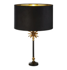 Настільна лампа Searchlight EU81211BK Palm Table Lamp - Black & Brass Metal & Black Velvet Shade