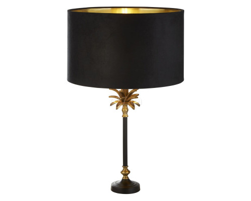 Настільна лампа Searchlight EU81211BK Palm Table Lamp - Black & Brass Metal & Black Velvet Shade