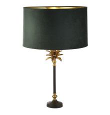 Настільна лампа Searchlight EU81211GR Palm Table Lamp - Black & Brass Metal & Green Velvet Shade
