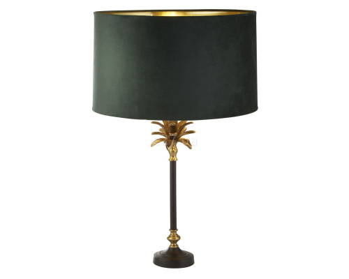 Настільна лампа Searchlight EU81211GR Palm Table Lamp - Black & Brass Metal & Green Velvet Shade