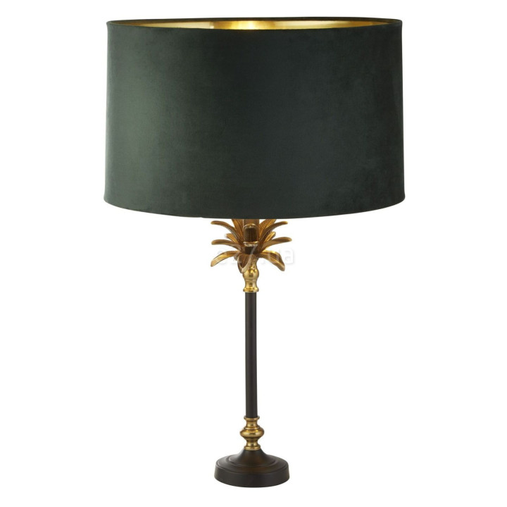 Настільна лампа Searchlight EU81211GR Palm Table Lamp - Black & Brass Metal & Green Velvet Shade · Searchlight · searchlight-eu81211gr