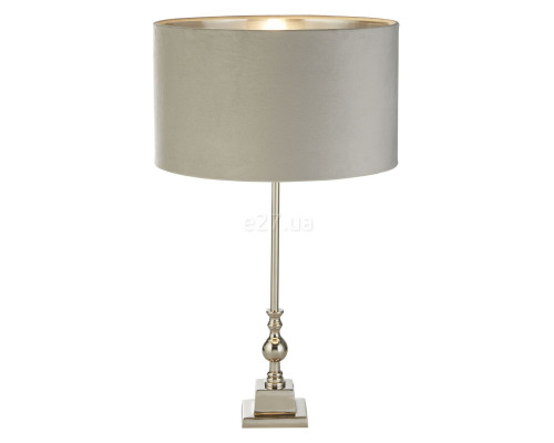 Настільна лампа Searchlight EU81214GY Whitby Table Lamp - Chrome Metal & Grey Velvet Shade