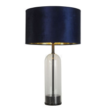 Настільна лампа Searchlight EU81711AZ Oxford Table Lamp - Glass, Black Metal, Marble & Navy Shade