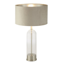 Настільна лампа Searchlight EU81713TA Oxford Table Lamp - Glass, Satin Nickel, Taupe Velvet Shade
