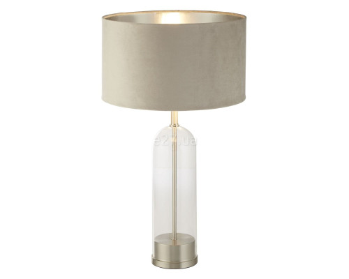 Настільна лампа Searchlight EU81713TA Oxford Table Lamp - Glass, Satin Nickel, Taupe Velvet Shade