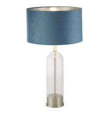 Настільна лампа Searchlight EU81713TE Oxford Table Lamp - Glass, Satin Nickel, Teal Velvet Shade