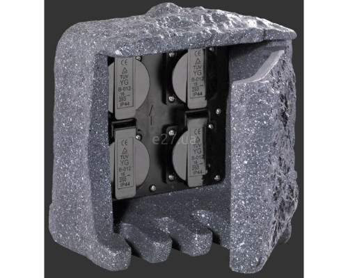 Блок розеток Trio 9962-11 Garden Socket, сірий, пластик, ip44