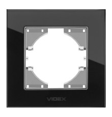 Рамка 1 пост Videx 24577 Binera VF-BNFRG1H-B, чорне скло, скло