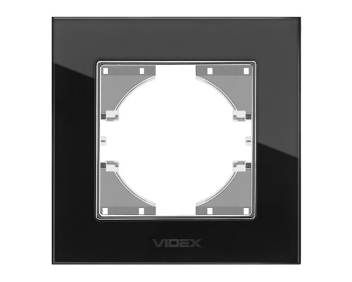 Рамка 1 пост Videx 24577 Binera VF-BNFRG1H-B, чорне скло, скло