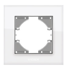 Рамка 1 пост Videx 24578 Binera VF-BNFRG1H-W, біле скло, скло