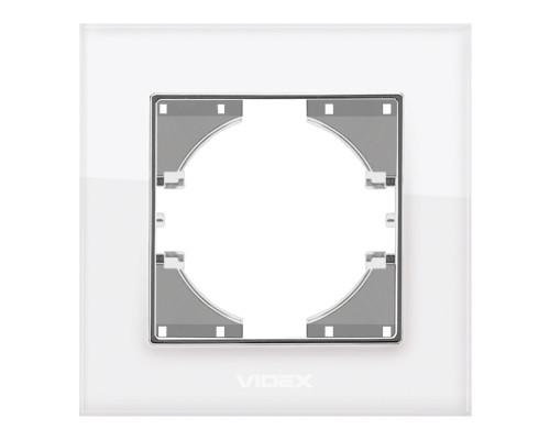 Рамка 1 пост Videx 24578 Binera VF-BNFRG1H-W, біле скло, скло