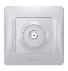 Розетка TV одиночна Videx 24905 Binera VF-BNSK1SATE-SS, срібний шовк, пластик, для врізного монтажу