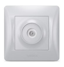 Розетка TV одиночна Videx 24906 Binera VF-BNSK1TVME-SS, срібний шовк, пластик, для врізного монтажу