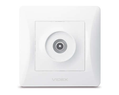 Розетка TV одиночна Videx 24440 Binera VF-BNSK1TVME-W, білий, пластик, для врізного монтажу