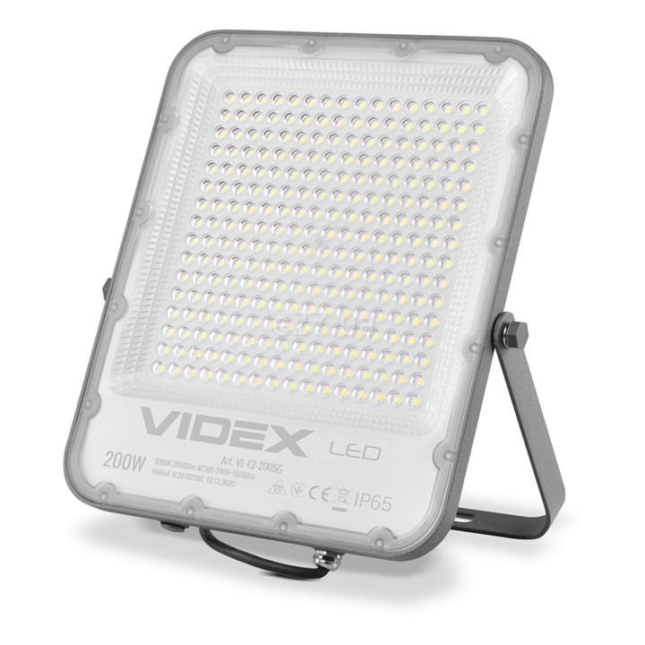 Прожектор Videx 26173 Premium VL-F2-2005G, 200 Вт, 26000 лм, 5000K · VIDEX · videx-vl-f2-2005g