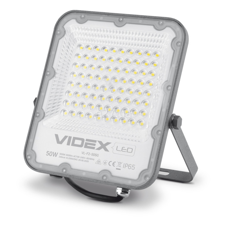Прожектор Videx 25958 Premium VL-F2-505G, 50 Вт, 6500 лм, 5000K · VIDEX · videx-vl-f2-505g