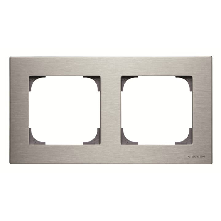 Двомісна рамка ABB серія Sky 2CLA857200A1401 8572 AI сталь · ABB · uk/dvomisna-ramka-abb-sky-2cla857200a1401-8572-ai-stal