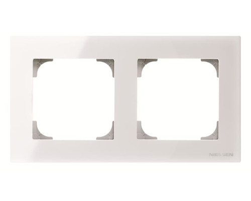 Двомісна рамка ABB серія Sky 2CLA857200A3001 8572 CB біле скло
