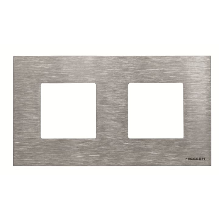 Двомісна рамка ABB Zenit 2CLA227200N4001 N2272 OX (сталь) · ABB · uk/dvomisna-ramka-abb-zenit-2cla227200n4001-n2272-ox-stal