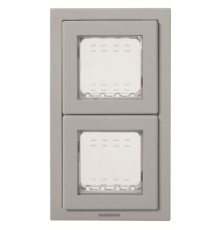 Двомісна рамка ABB Zenit 2CLA327200N1701 N3272 GR IP55 (сіра)