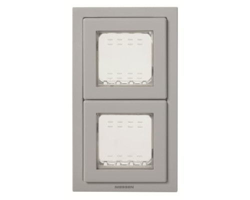 Двомісна рамка ABB Zenit 2CLA327200N1701 N3272 GR IP55 (сіра)
