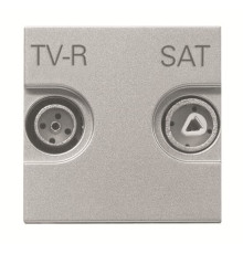Кінцева TV-R SAT розетка ABB Zenit 2CLA225170N1301 N2251.7 PL (срібло)