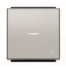 Клавіша вимикача ABB серія Sky 2CLA850430A1301 8504.3 PL із лінзою із символом «Дзвінок» срібло