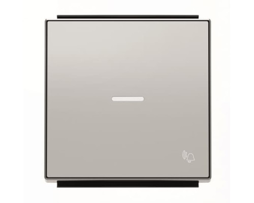 Клавіша вимикача ABB серія Sky 2CLA850430A1301 8504.3 PL із лінзою із символом «Дзвінок» срібло
