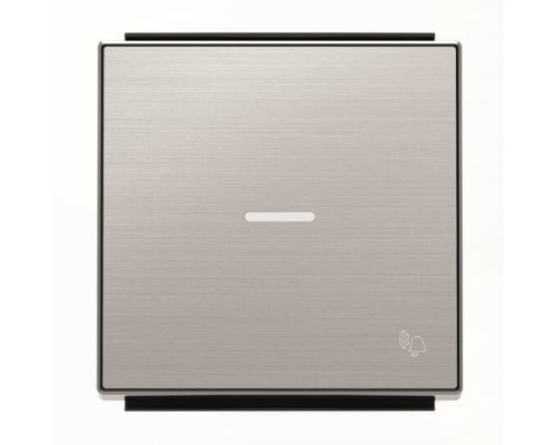 Клавіша вимикача ABB серія Sky 2CLA850430A1401 8504.3 AI з лінзою із символом «Дзвінок» сталь