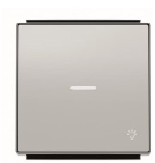 Клавіша вимикача ABB серія Sky 2CLA850440A1301 8504.4 PL із лінзою із символом «Світло» срібло