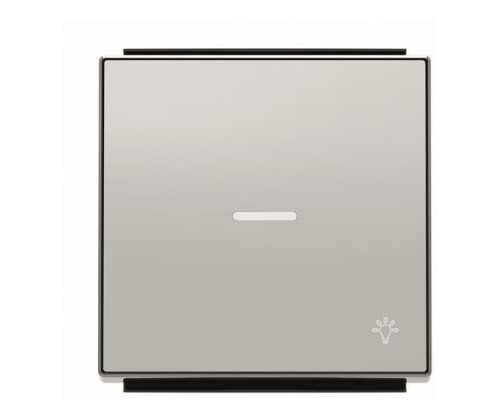 Клавіша вимикача ABB серія Sky 2CLA850440A1301 8504.4 PL із лінзою із символом «Світло» срібло