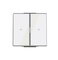 Подвійна клавіша жалюзі ABB серія Sky 2CLA854400A2101 8544 CB біле скло