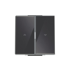 Подвійна клавіша жалюзі ABB серія Sky 2CLA854400A2501 8544 CN чорне скло