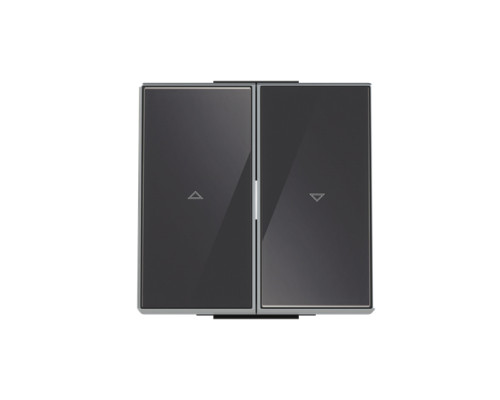 Подвійна клавіша жалюзі ABB серія Sky 2CLA854400A2501 8544 CN чорне скло