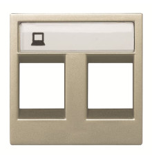 Подвійна центральна плата розетки ABB Zenit 2CLA221820N1901 N2218.2 CV (шампань)