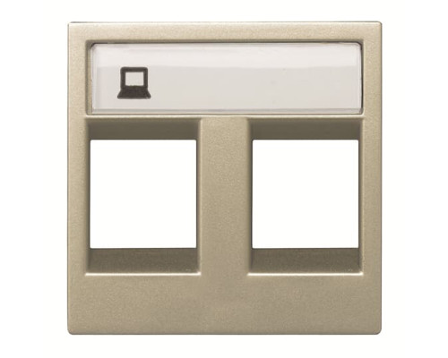 Подвійна центральна плата розетки ABB Zenit 2CLA221820N1901 N2218.2 CV (шампань)