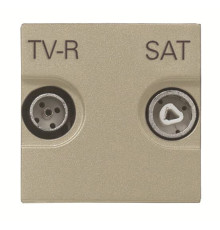 Прохідна TV-R SAT розетка ABB Zenit 2CLA225180N1901 N2251.8 CV (шампань)