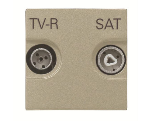 Прохідна TV-R SAT розетка ABB Zenit 2CLA225180N1901 N2251.8 CV (шампань)