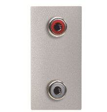 RCA розетка ABB Zenit 2CLA215520N1301 N2155.2 PL 1М (срібло)