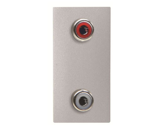 RCA розетка ABB Zenit 2CLA215520N1301 N2155.2 PL 1М (срібло)