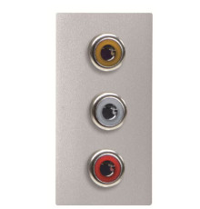 RCA розетка ABB Zenit 2CLA215530N1301 N2155.3 PL 1М (срібло)