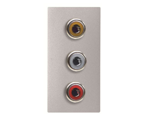 RCA розетка ABB Zenit 2CLA215530N1301 N2155.3 PL 1М (срібло)