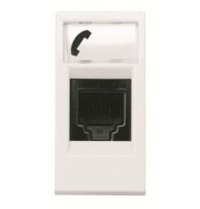 Телефонна розетка ABB Zenit 2CLA211760N1101 N2117.6 BL 1М (білий)