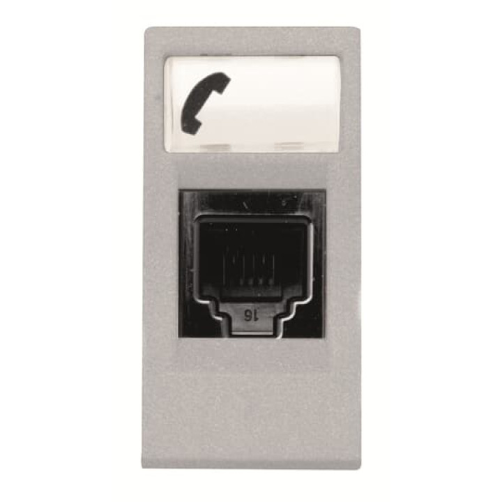 Телефонна розетка ABB Zenit 2CLA211760N1301 N2117.6 PL 1М (срібло) · ABB · uk/telefonna-rozetka-abb-zenit-2cla211760n1301-n21176-pl-1m-srib
