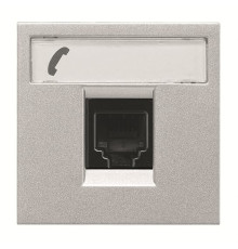 Телефонна розетка ABB Zenit 2CLA221760N1301 N2217.6 PL (срібло)