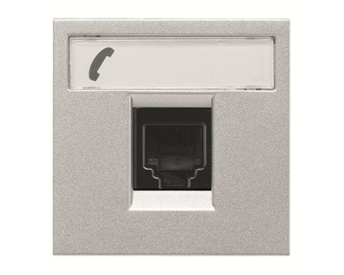 Телефонна розетка ABB Zenit 2CLA221760N1301 N2217.6 PL (срібло)