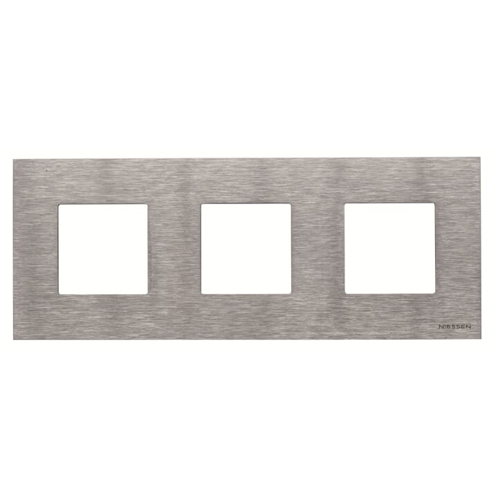 Тримісна рамка ABB Zenit 2CLA227300N4001 N2273 OX (сталь) · ABB · uk/trimisna-ramka-abb-zenit-2cla227300n4001-n2273-ox-stal