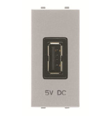 USB розетка ABB Zenit 2CLA218500N1301 N2185 PL 750 мА 1М (срібло)